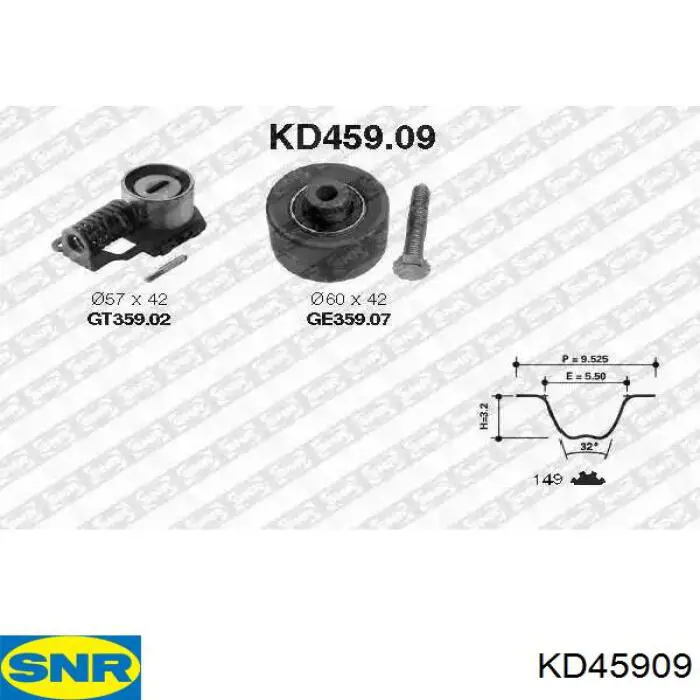 Комплект ГРМ KD45909 SNR