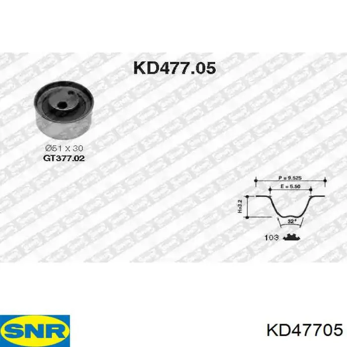 Ремень ГРМ KD47705 SNR