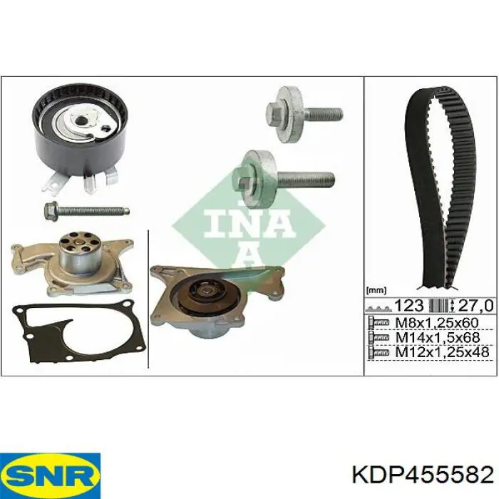 ГРМ ремни, комплект SNR KDP455582 цена, от 108.86 USD