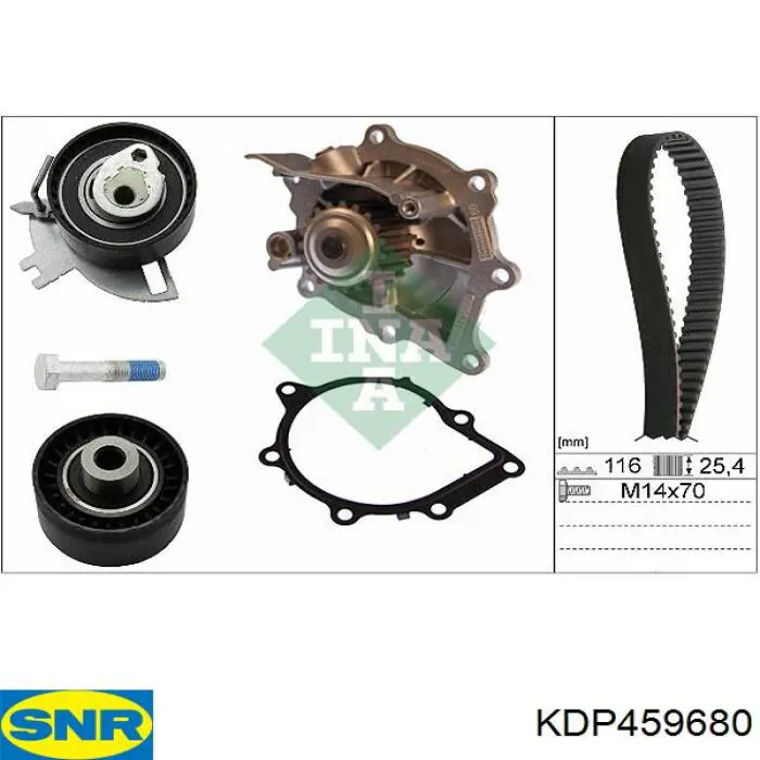 ГРМ ремни, комплект SNR KDP459680 цена, от 142.31 USD