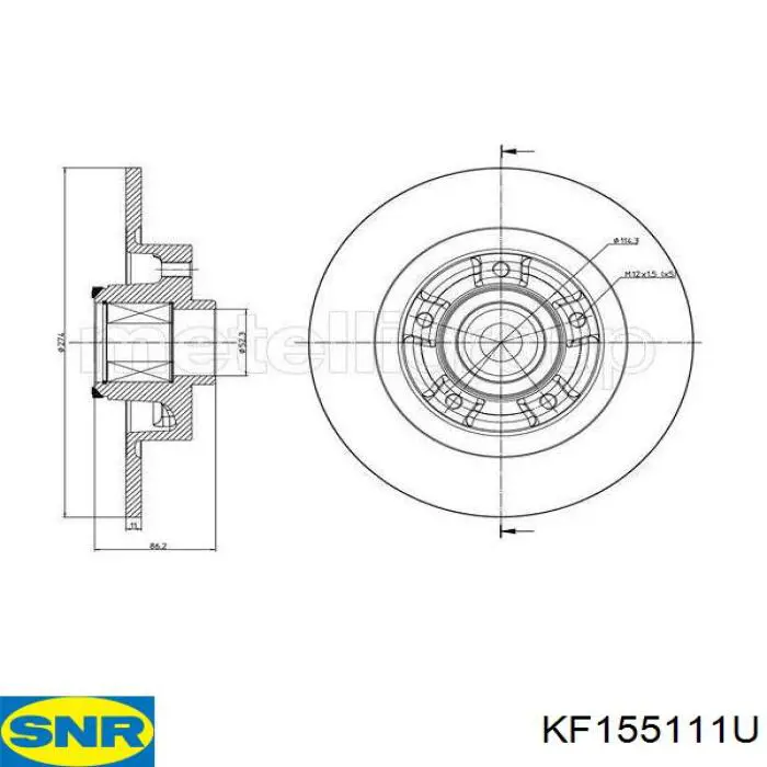 Тормозные диски KF155111U SNR