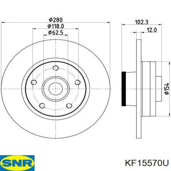 Купить KF15570U SNR Диск тормозной задний