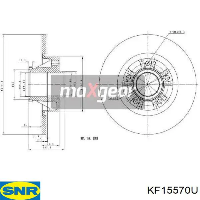 Купить KF15570U SNR Диск тормозной задний