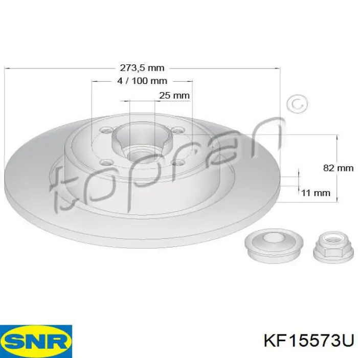 Купить KF15573U SNR Диск тормозной задний