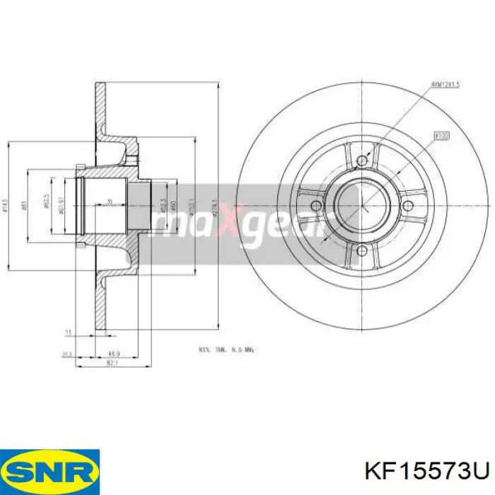 Задний тормозной диск SNR KF15573U цена, от 76.34 USD