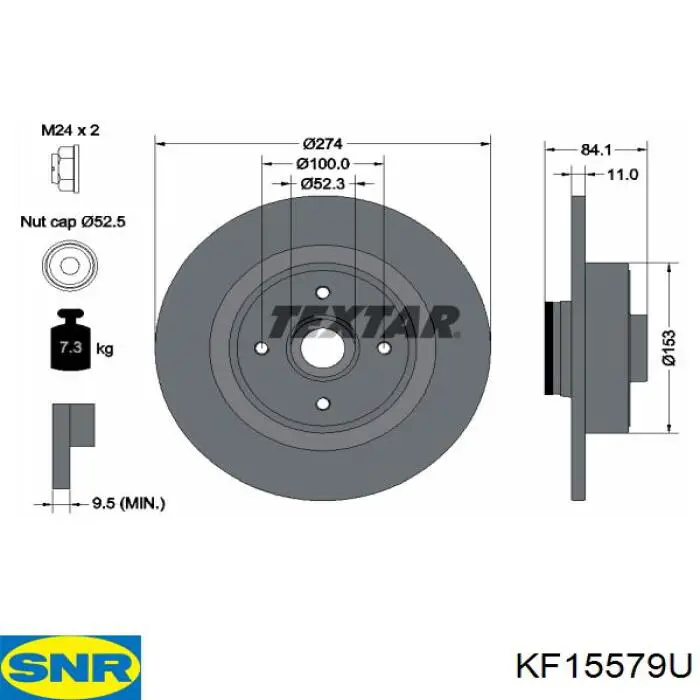 Купить KF15579U SNR Диск тормозной задний