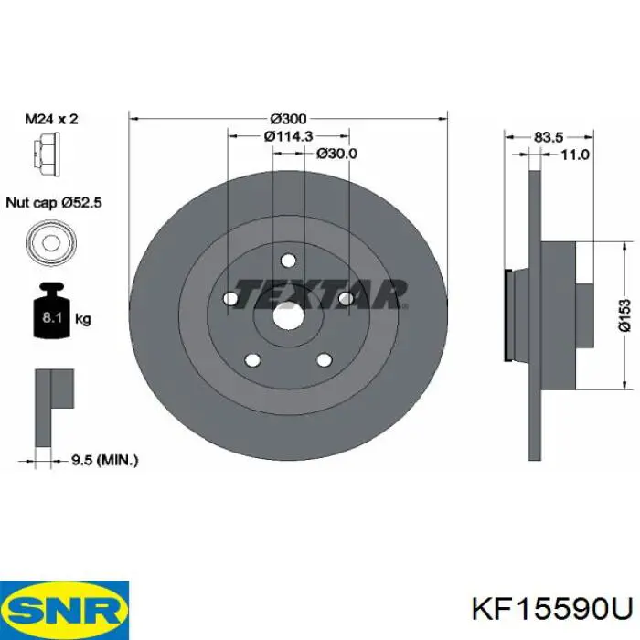 KF15590U SNR диск тормозной задний