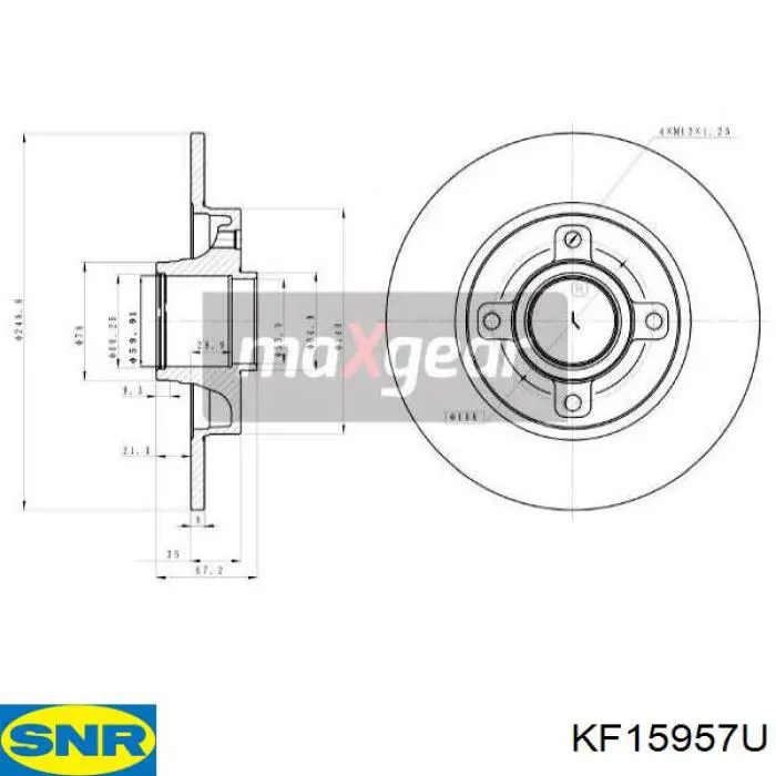Задний тормозной диск SNR KF15957U цена, от 88.91 USD
