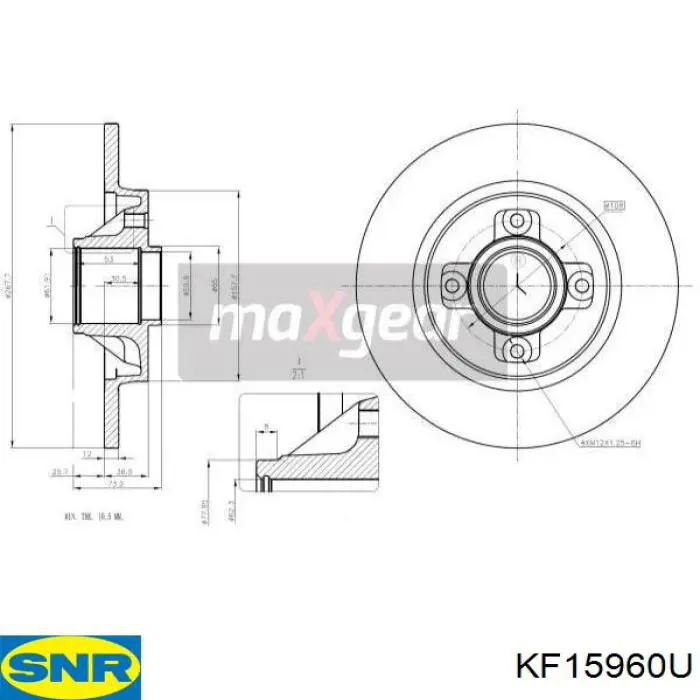 Задний тормозной диск SNR KF15960U цена, от 112.96 USD