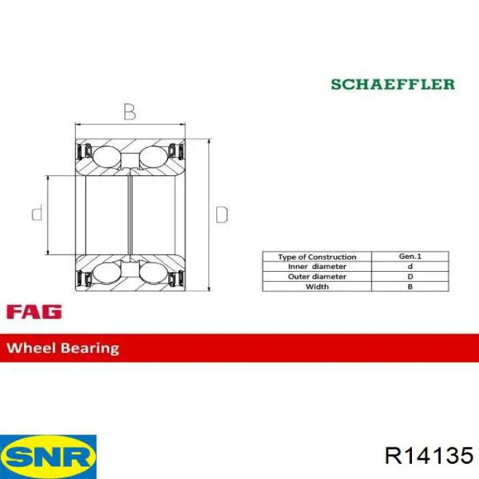 Подшипник задней ступицы R14135 SNR