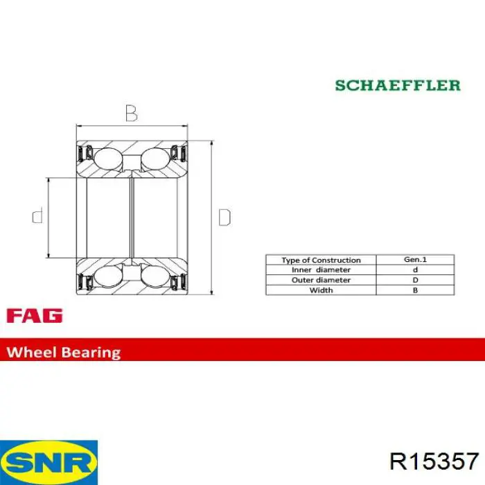 Подшипник ступицы R15357 SNR