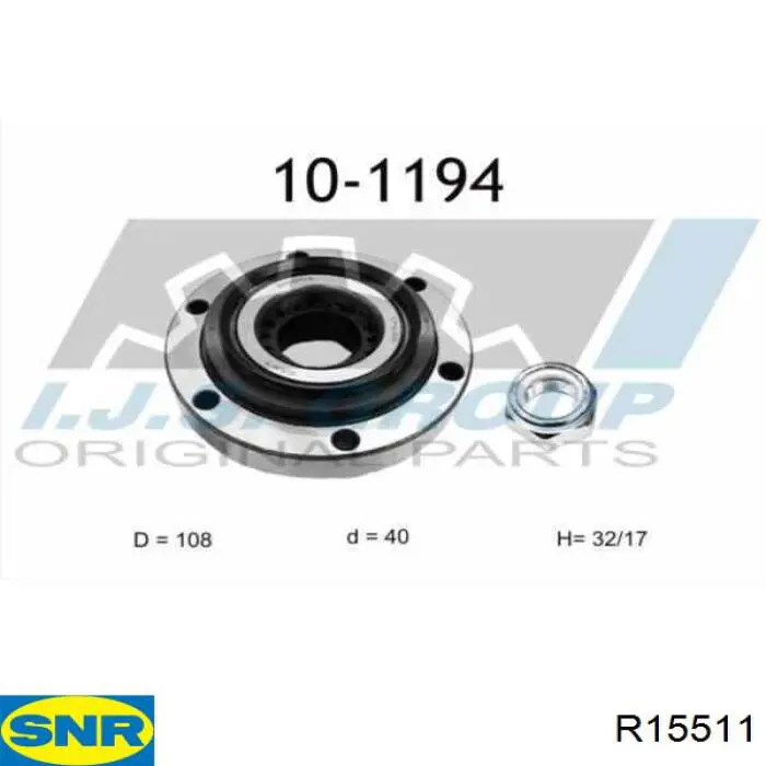 Комплект подшипника ступицы колеса SNR R15511 цена, от 27.69 USD