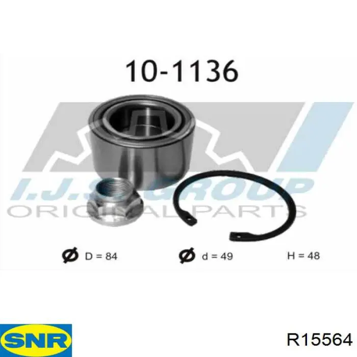 Комплект подшипника ступицы колеса SNR R15564 цена, от 36.91 USD