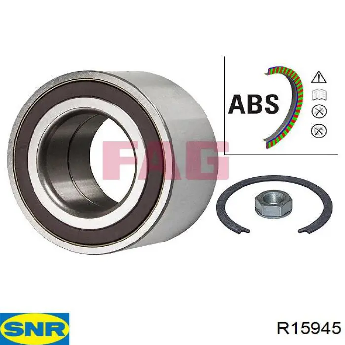 Комплект подшипника ступицы колеса SNR R15945 цена, от 53.76 USD
