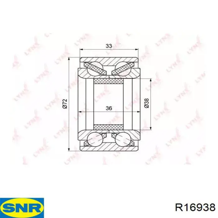 Ступичный подшипник передний SNR R16938