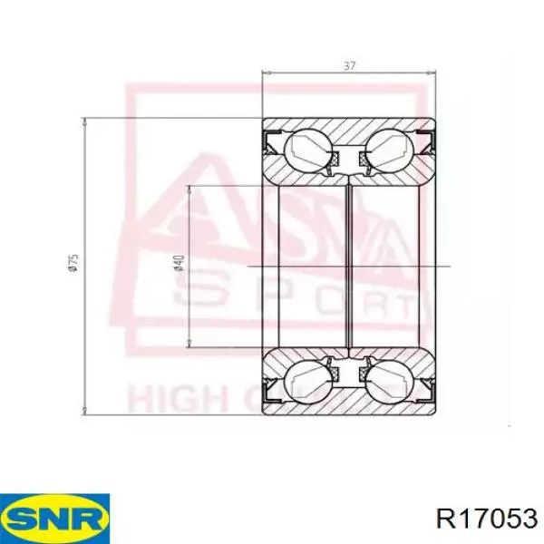 Купить R17053 SNR Подшипник задней ступицы