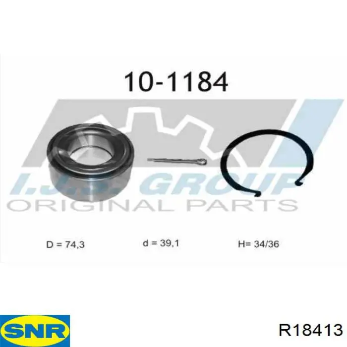 Комплект подшипника ступицы колеса SNR R18413 цена, от 22.60 USD
