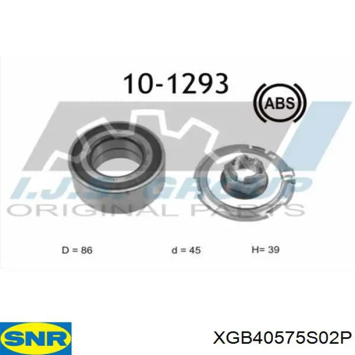 XGB40575S02P SNR rolamento de cubo dianteiro