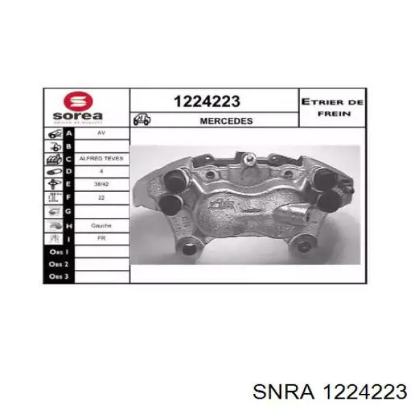 Супорт тормзной Mercedes A0004207283 цена, от 44.34 USD