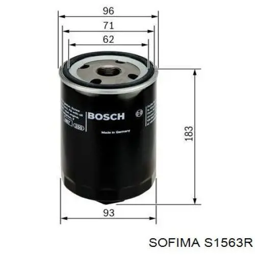 Масляный фильтр S1563R Sofima