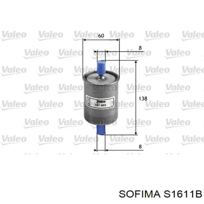 Фильтр тонкой очистки топлива Sofima S1611B цена, от 4.36 USD