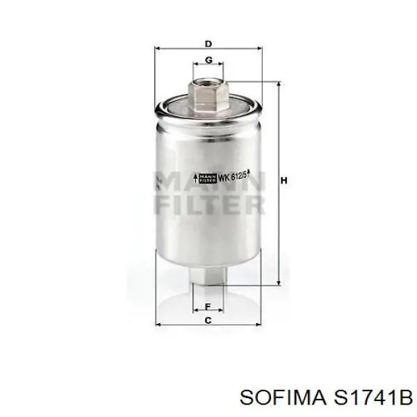 Filtro combustible S1741B Sofima