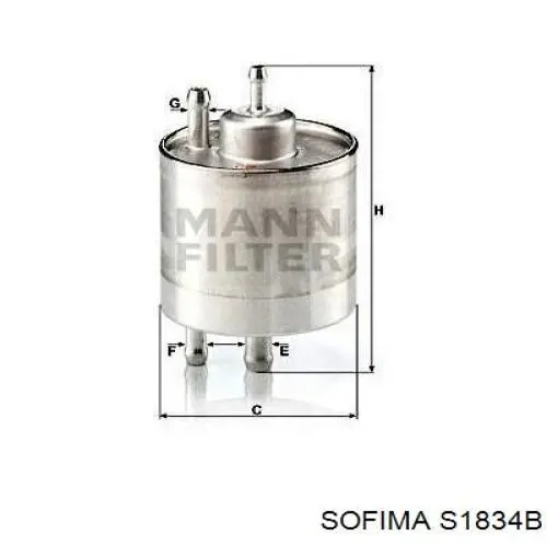 Топливный фильтр S1834B Sofima