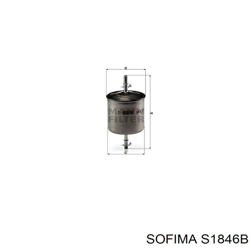 Filtro combustible S1846B Sofima