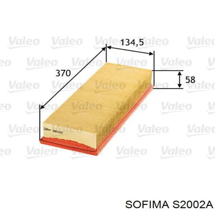 Воздушный фильтр S2002A Sofima