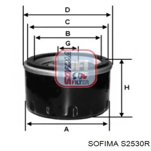 Filtro de aceite S2530R Sofima