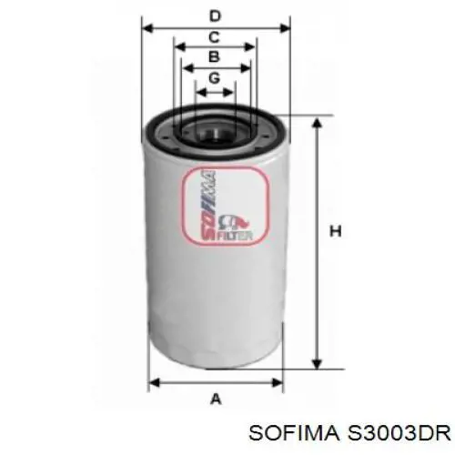 S3003DR Sofima масляный фильтр