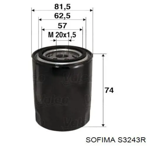Фильтр масляный Sofima S3243R