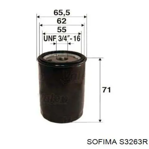 Filtro de aceite S3263R Sofima