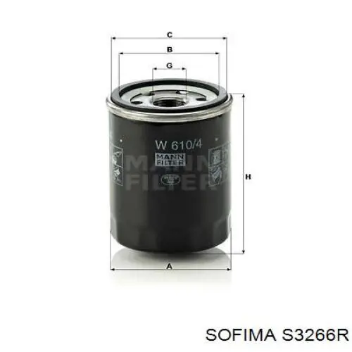 Масляный фильтр S3266R Sofima