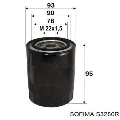 Масляный фильтр S3280R Sofima