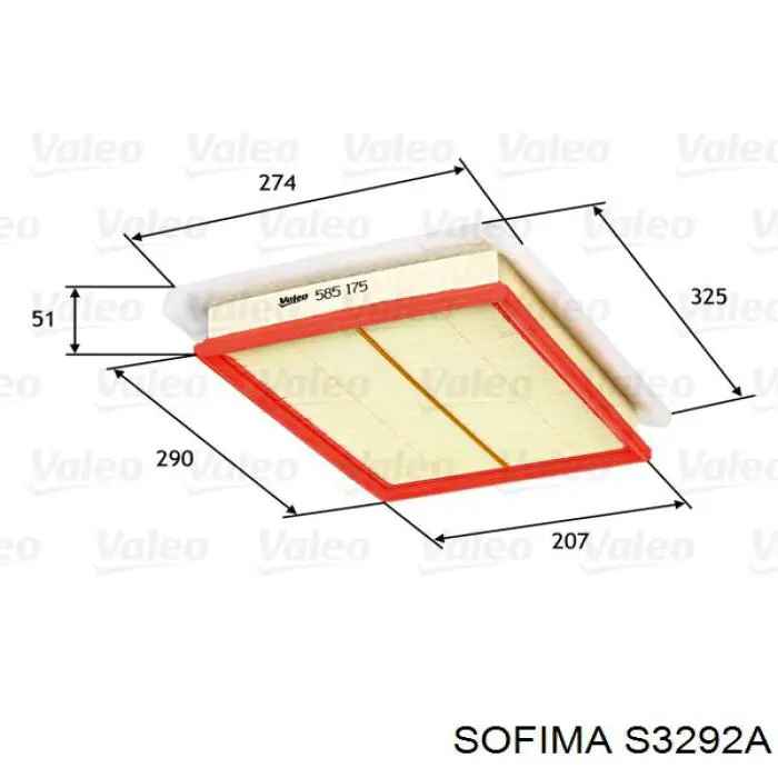 Воздушный фильтр S3292A Sofima