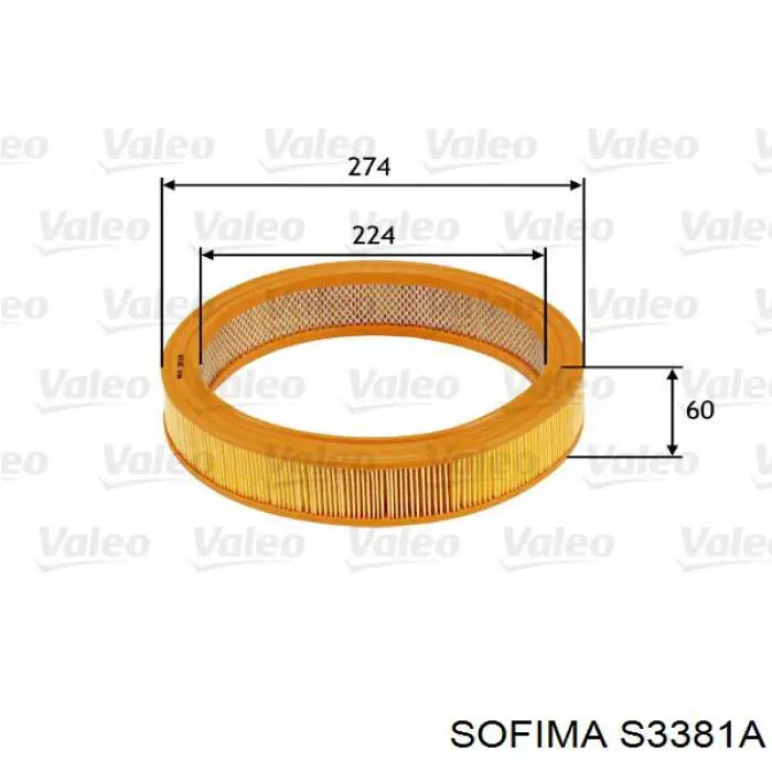 Воздушный фильтр S3381A Sofima