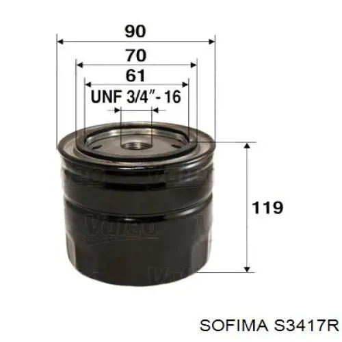 Фильтр очистки масла центробежный Sofima S3417R цена, от 5.02 USD