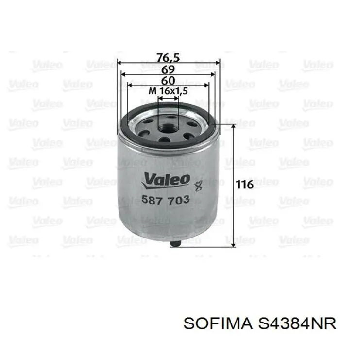 Фильтр тонкой очистки топлива Sofima S4384NR цена, от 7.14 USD