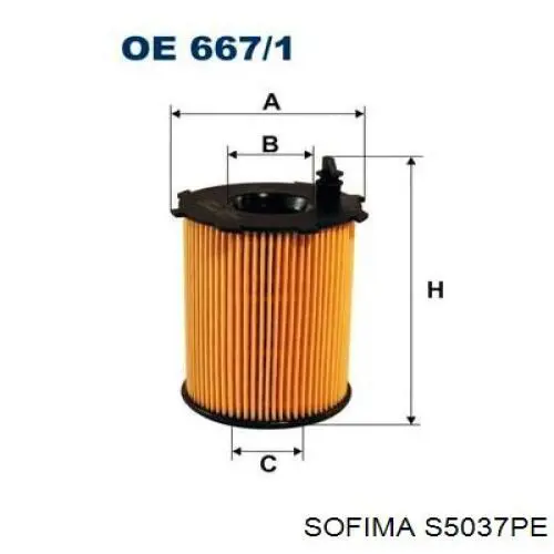Фильтр масла Sofima S5037PE