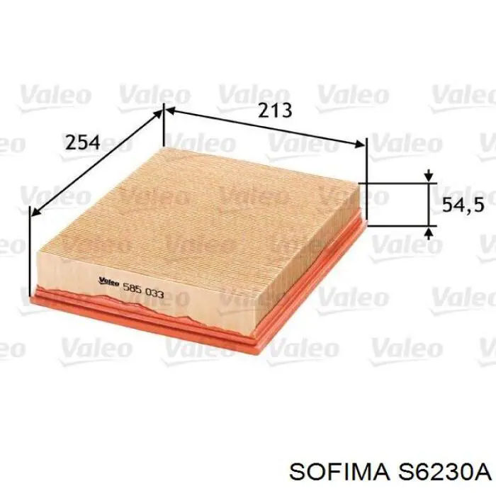 Элемент воздушного фильтра Sofima S6230A цена, от 7.01 USD