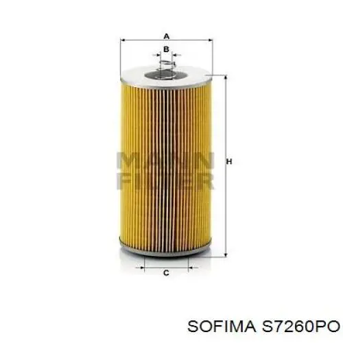 Filtro de aceite S7260PO Sofima