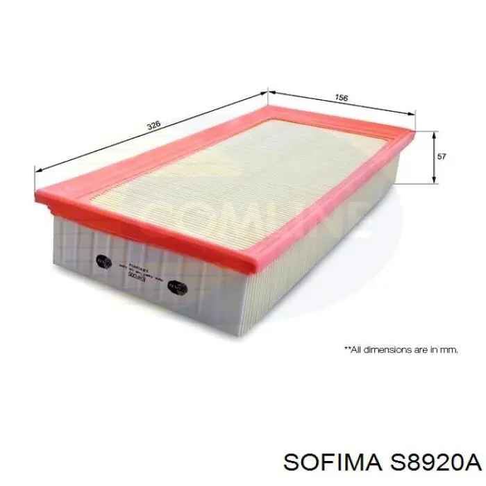 Фільтр повітряний S8920A Sofima