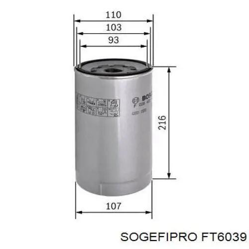 Топливный фильтр FT6039 Sogefipro