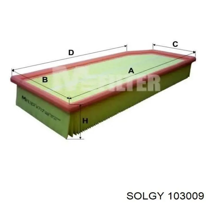 Воздушный фильтр 103009 Solgy