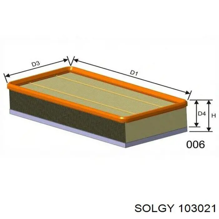 Filtro de aire 103021 Solgy