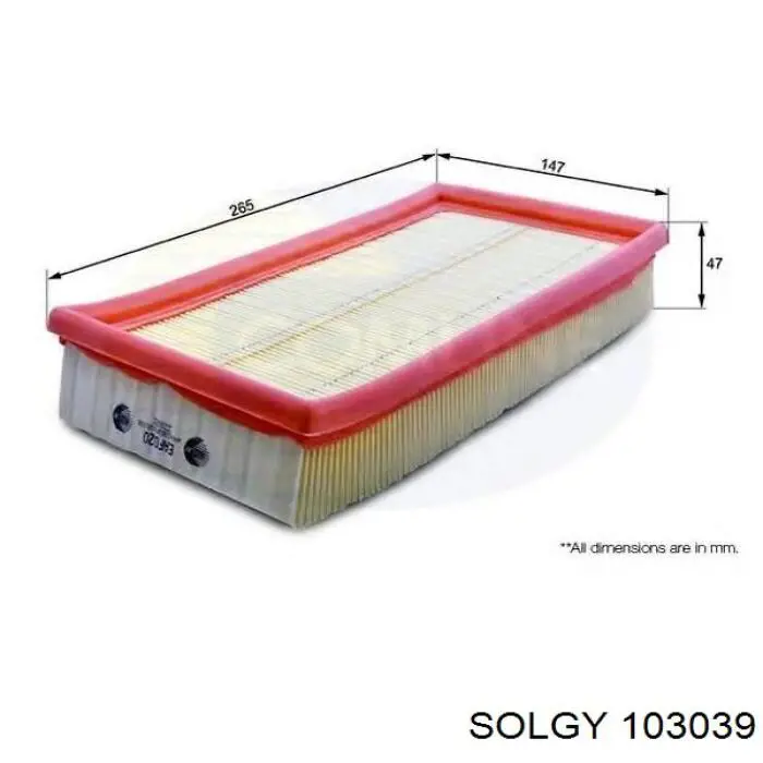 103039 Solgy воздушный фильтр