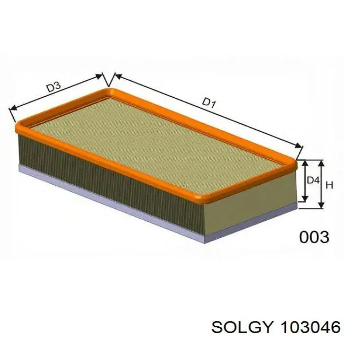 103046 Solgy Воздушный фильтр двигателя