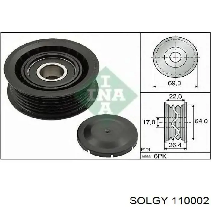 Паразитный ролик приводного ремня Solgy 110002 цена, от 5.64 USD