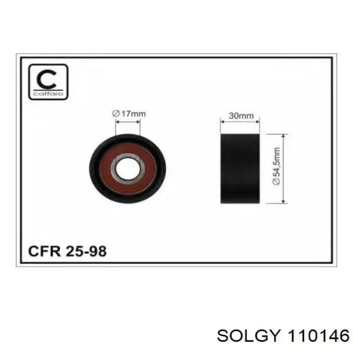 110146 Solgy Ролик приводного ремня, паразитный